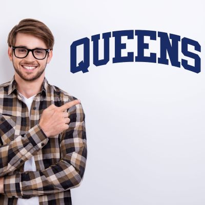 College Wall Decals - College Team Logos - Queens Royals Arched