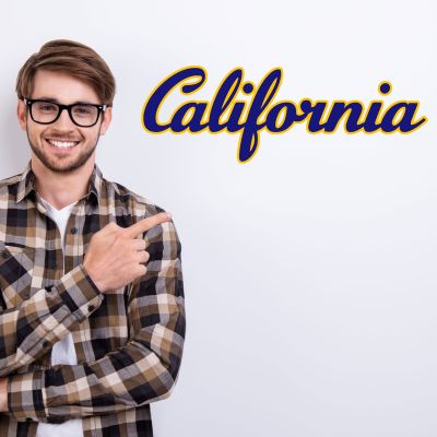 College Wall Decals - College Team Logos - Script California