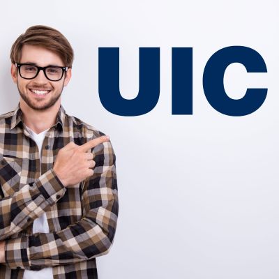 College Wall Decals - College Team Logos - University of Illinois - Chicago UIC Wordmark