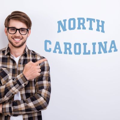 College Wall Decals - College Team Logos - North Carolina Arch Blue
