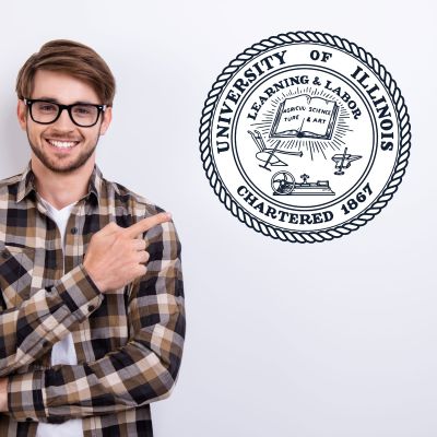 College Wall Decals - College Team Logos - University of Illinois Seal