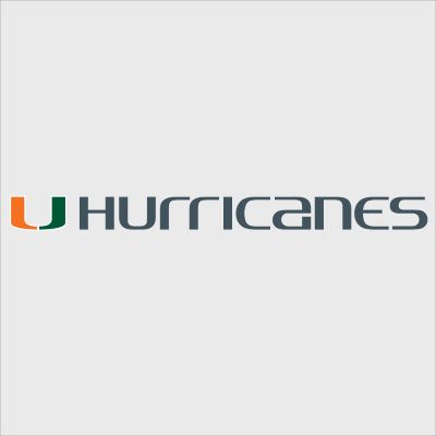 College Wall Decals - College Team Logos - U Miami Hurricanes Gray