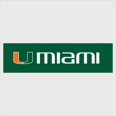 College Wall Decals - College Team Logos - U Miami on Green