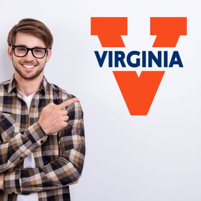 College Wall Decals - College Team Logos - University of Virginia Text Logo