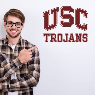 College Wall Decals - College Team Logos - USC Trojans Text Logo