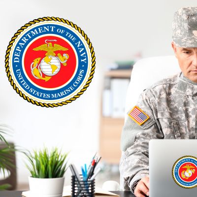 Military Wall Decals - Military Laptop Decal - Deparment of The NAVY Marine Corps