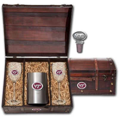 Virginia Tech VT Logo - Wine Set Chest