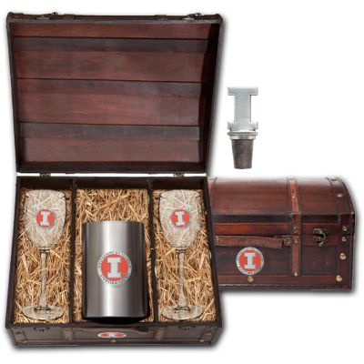 Illinois Fighting Illini - Wine Set Chest