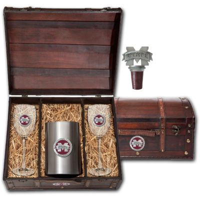 Mississippi State University "M" Logo - Wine Set Chest