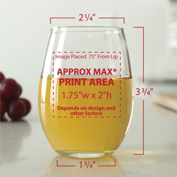 9 oz. ARC Perfection Stemless Wine Glasses - Max Print Area