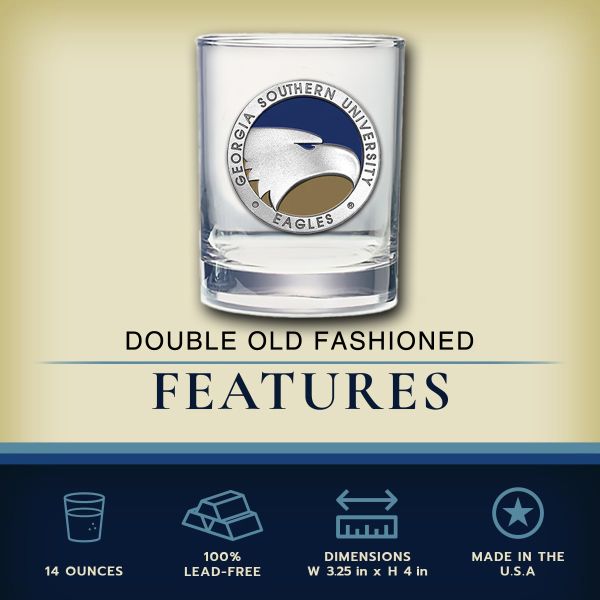 Georgia Southern University Eagles - Capitol Decanter with 2 Double Old Fashioned Glasses