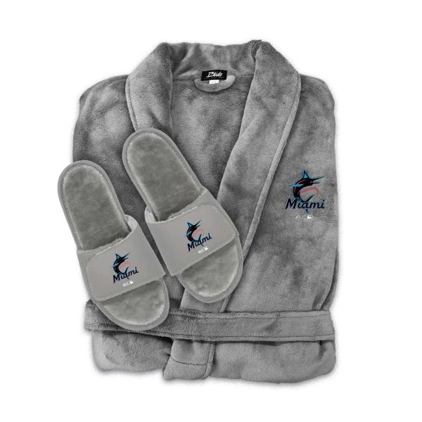 Miami Marlins Phantom Robe Slide Bundle - BlacGrey