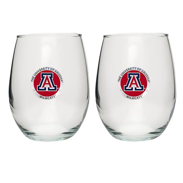 University of Arizona Wildcats - Stemless Wine Goblet 12oz Set of 2