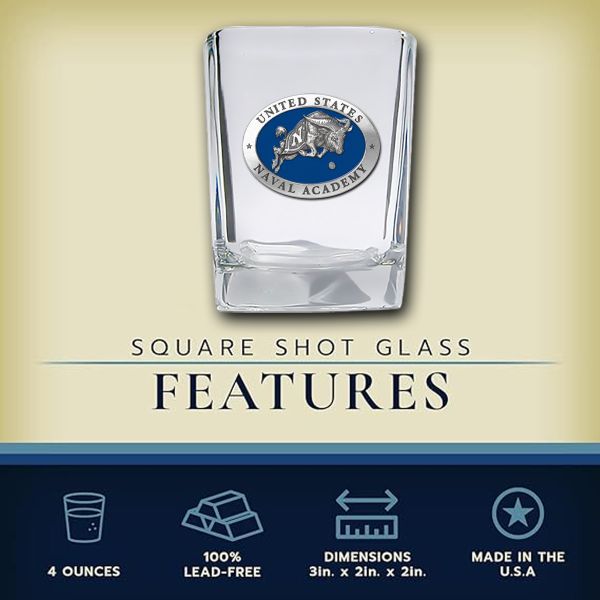 US Naval Academy - Square Shot Glass