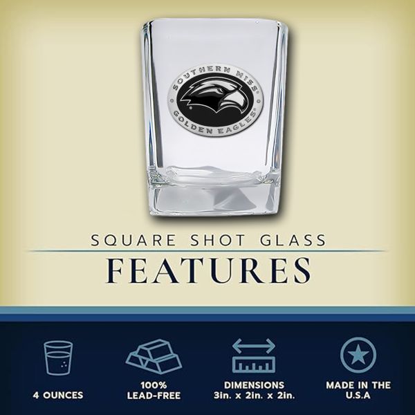 Southern Miss Golden Eagles - Square Shot Glass