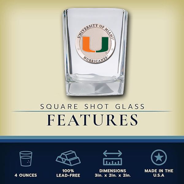 Miami Hurricanes - Square Shot Glass