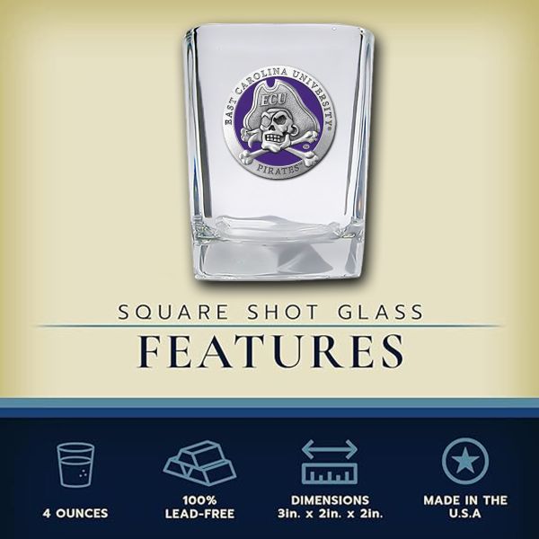 East Carolina University Pirates - Square Shot Glass