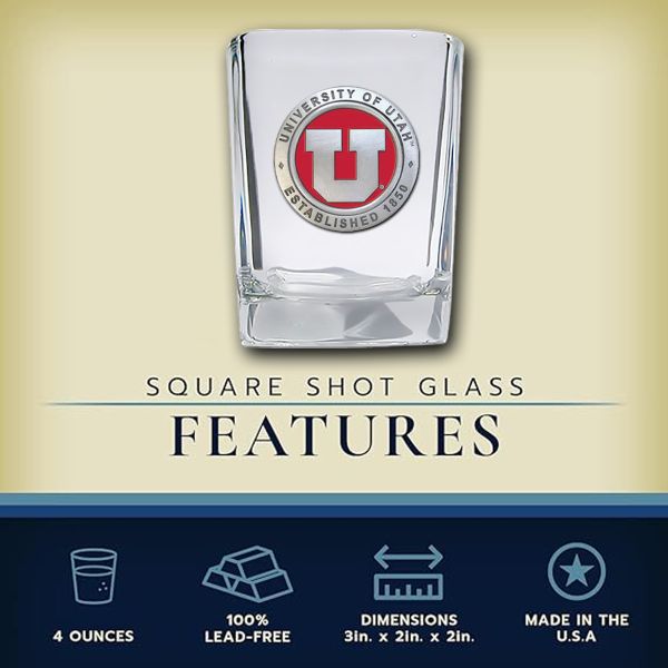 University of Utah - Square Shot Glass
