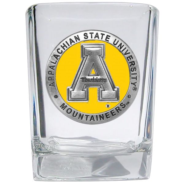 Appalachian State Mountaineers Square Shot Glass - Yellow Medallion