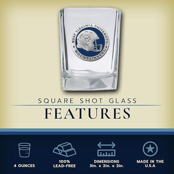 West Virginia University Mountaineers Helmet - Square Shot Glass