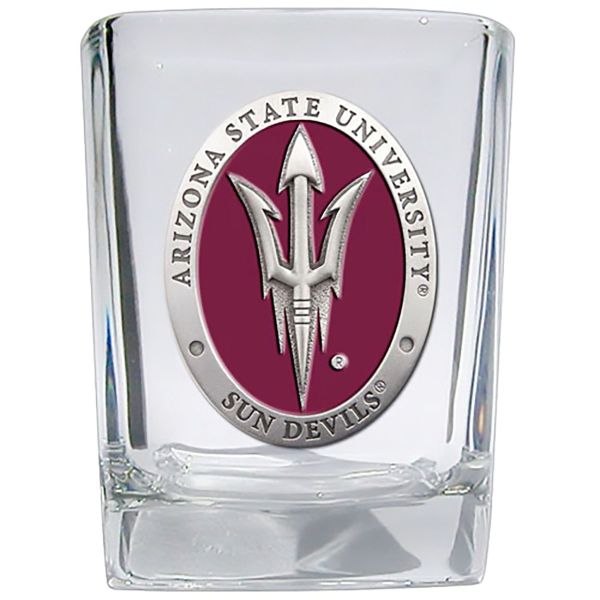 Arizona State-Pitchfork Logo - Square Shot Glass