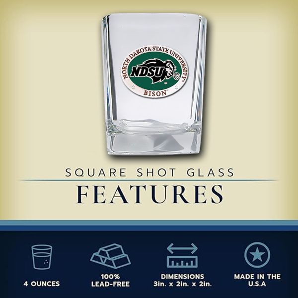 North Dakota State Bison - Square Shot Glass