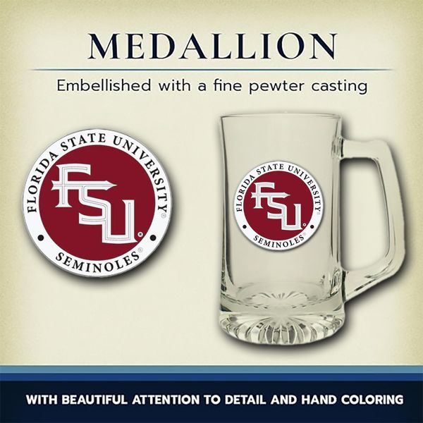 Florida State University Super Beer Stein Glass