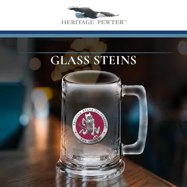 Arizona State-Sparky Logo Super Beer Stein Glass