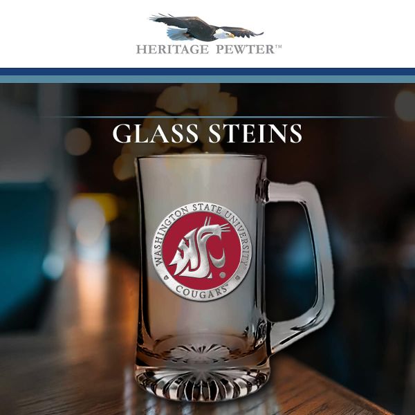 Washington State University Cougars Super Beer Stein Glass