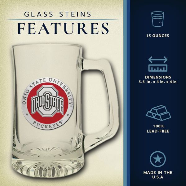 Ohio State Buckeyes Super Beer Stein Glass