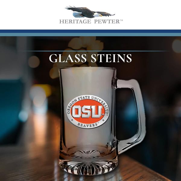 Oregon State University Beavers Super Beer Stein Glass