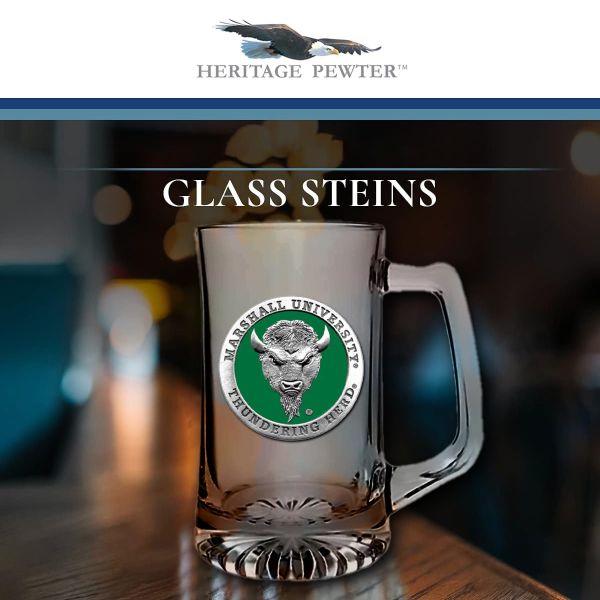 Marshall Thundering Herd Super Beer Stein Glass