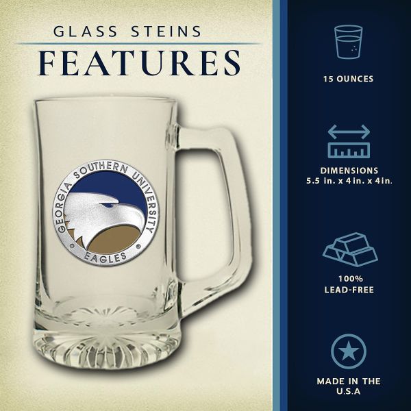 Georgia Southern University Eagles Super Beer Stein Glass