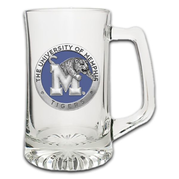 University of Memphis Tigers Super Beer Stein Glass