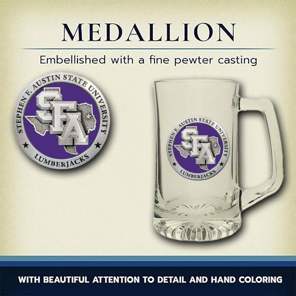 Stephen Austin Lumberjacks Super Beer Stein Glass