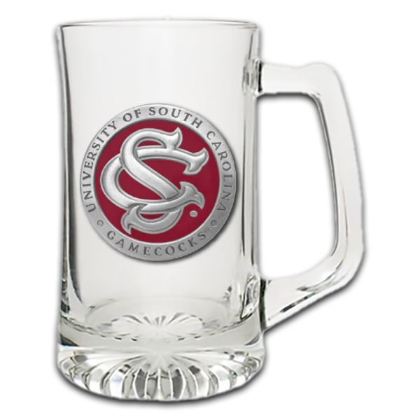 South Carolina Gamecocks SC Logo Super Beer Stein Glass