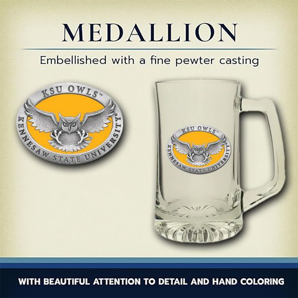 Kennesaw State Owls Super Beer Stein Glass