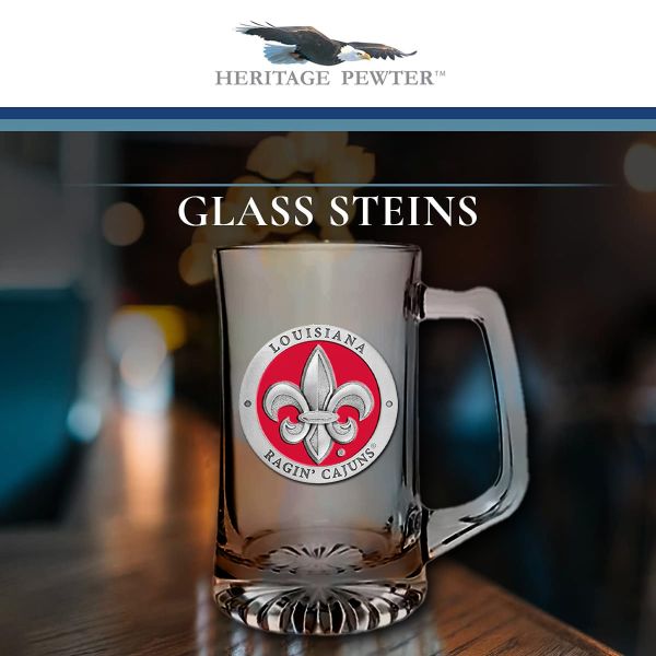 Louisiana Ragin' Cajuns Super Beer Stein Glass