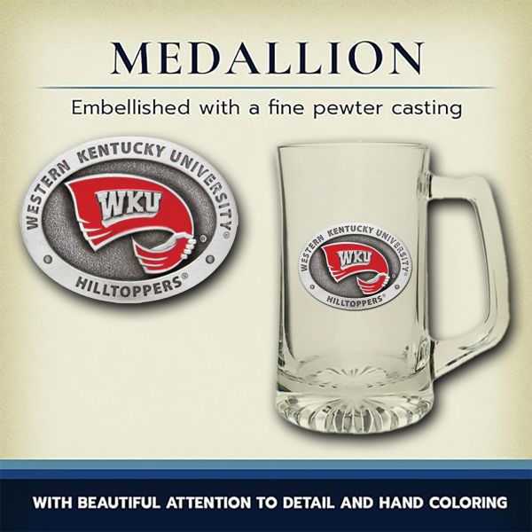 Western Kentucky University Hilltoppers Super Beer Stein Glass