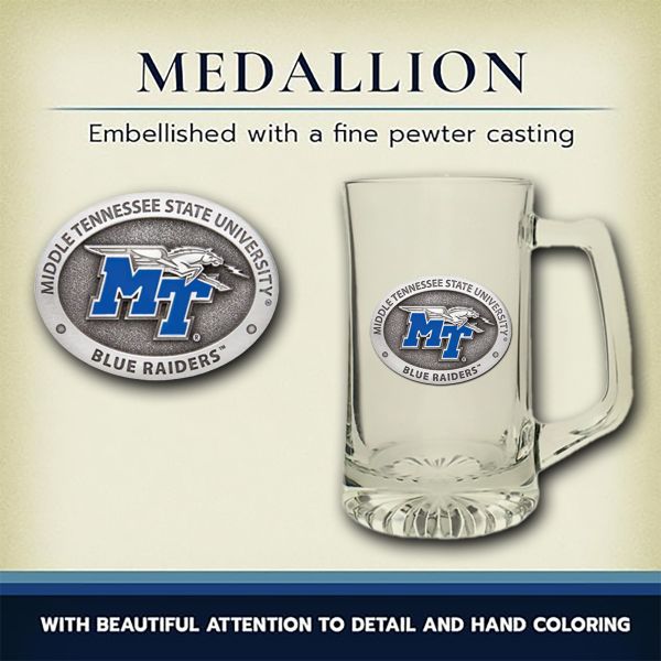 Middle Tennessee State Blue Raiders Super Beer Stein Glass