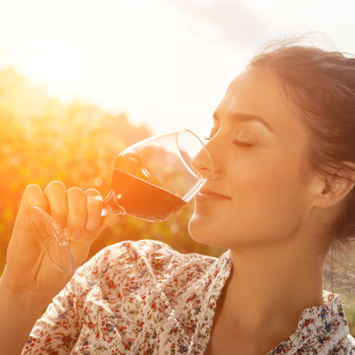 Woman Holding Stemware Wine Glass